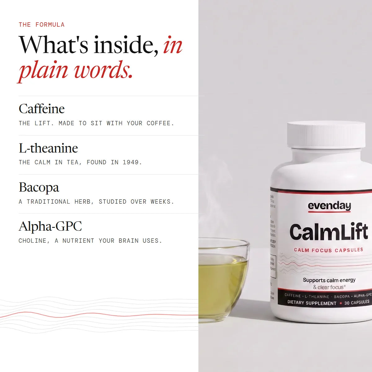 What's inside CalmLift, in plain words